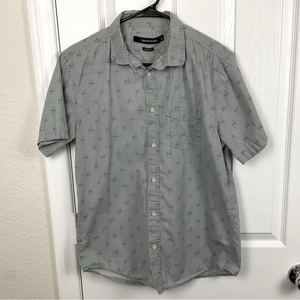 19ninety:one Men’s Button Down Short Sleeve Shirt, Size M